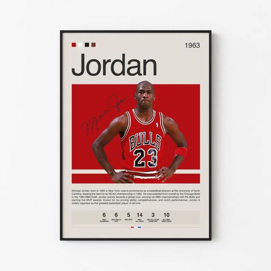 Discover Michael Jordan Poster Mid Century Modern, Preppy Prints Vintage Poster Trendy Wall Art Decor