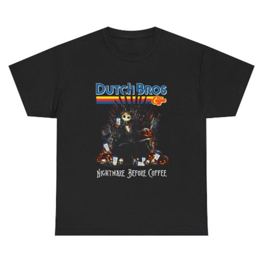 Discover Dutch Bross Coffeee The King Jack SKEL-ling-ton Night-mar-e Before Coffee Halloween. T Shirts