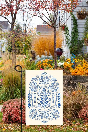Discover Subtle Kamala Harris Tim Walz Garden Flag Botanical Linocut Election 2024