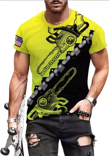 Discover Personalized Name Arborist Yellow 3D T-SHIRT