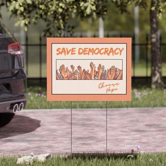 Discover Kamala Harris Yard Sign, Save Democracy Yard Sign, Harris Walz President