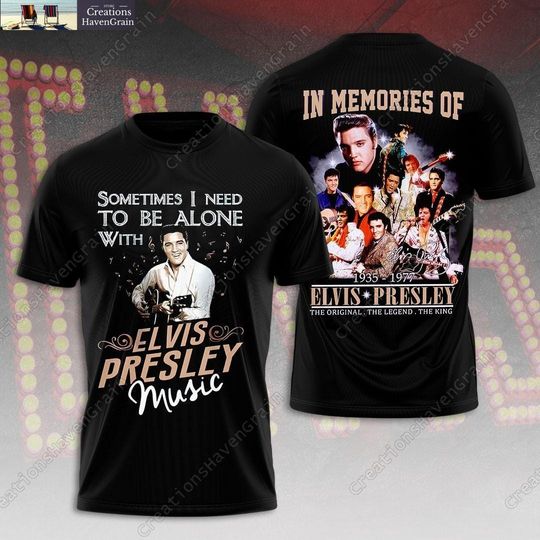 Discover Elvis Presley 3D Shirt, Elvis Presley In Memories Of 1935-1977, Rock And Roll Unisex T-Shirt