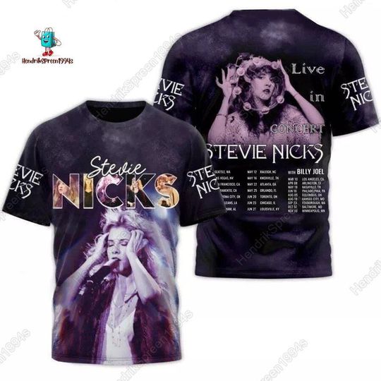 Discover Stevie Nicks Shirt, With Billy Joel Live In Concert Tour 2024 3D Shirt, Don't Be A Lady Be A Legend Shirt