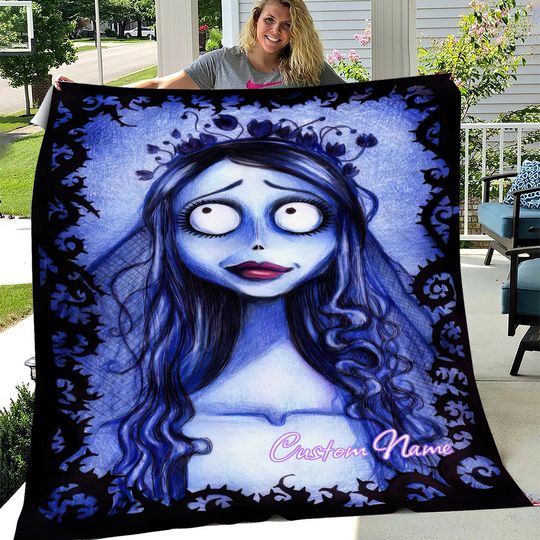 Discover Corpse Bride Custom Name Throw Blanket, Christmas Gift for Friends