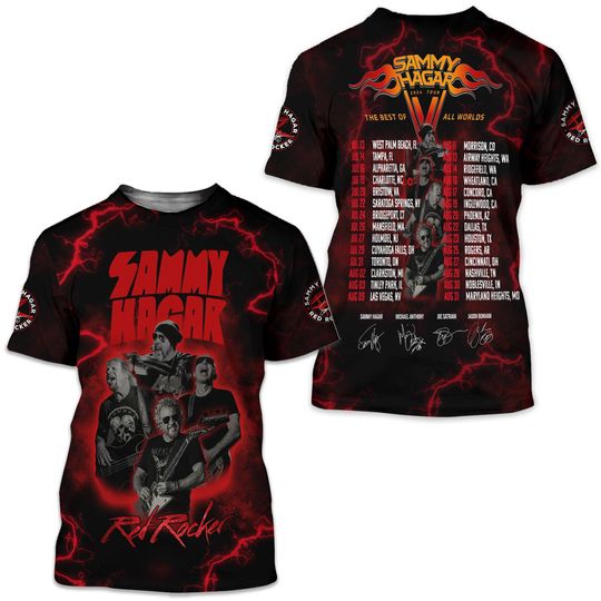 Discover Red Rocker Sammy Hagar 2024 Tour The Best Of All World 3D T-Shirt