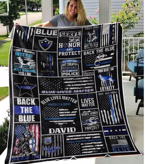 Discover Customized name Police Lives Matter Fleece Blanket