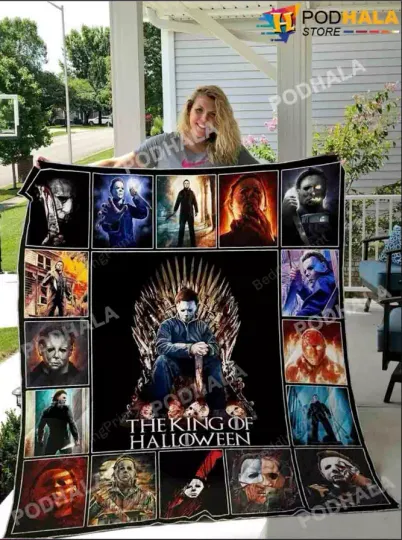 Discover Michael Myers The King Of Halloween Fleece Blanket