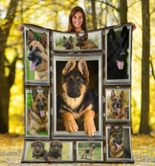 Discover Custon Photo German Shepherd Dog Lover Gifts Custom Love Pets Fleece Blanket