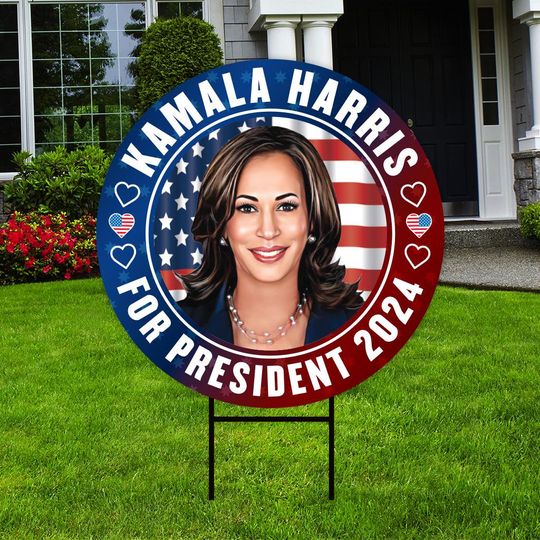 Discover Harris Walz 2024 Yard Sign - Coroplast Harris For President 2024 Lawn Sign, Childless Cat Ladies