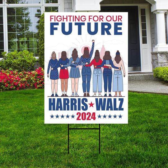 Discover Harris Walz 2024 Obviously Yard Sign - Coroplast Harris For President 2024 Lawn Sign DE31