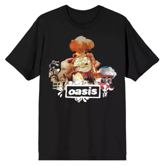 Discover Oasis T-Shirt Atomic Collage Noel Liam Gallagher
