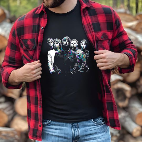 Discover Oasis inspired reunion 2025 HALFTONE BLACK KNOCKOUT