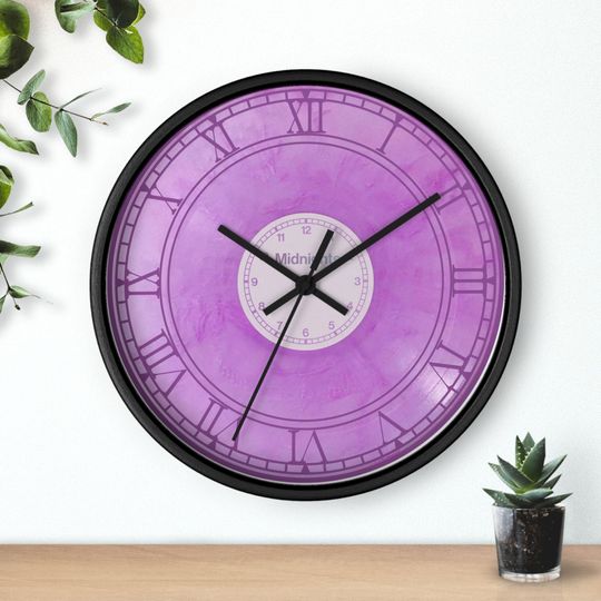 Discover Taylor Midnight Lavender Vinyl Photo Clock - Unique Home Decor