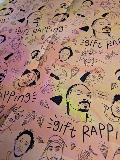 Discover Gift Wrap. A2 Sheet. Rapping Paper. Hip Hop. Music Icons. Marbling. Rosie and Ramona.