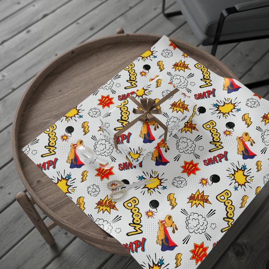 Discover Super Hero Wrapping Papers White, Kids Birthday, Super Hero