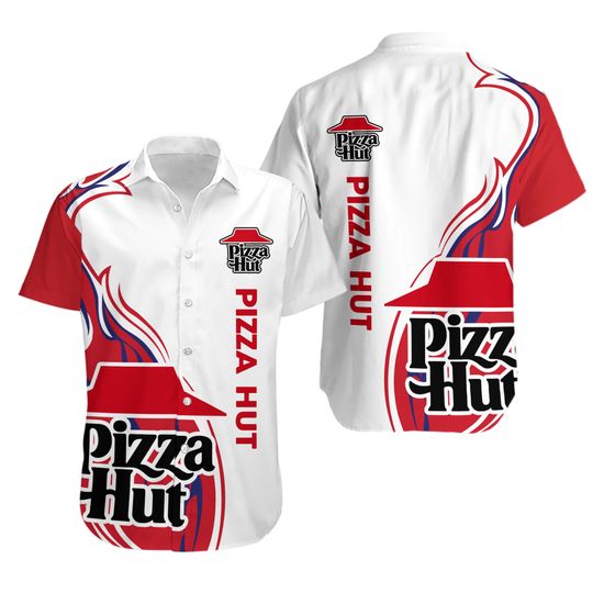 Discover Halloween Pizza Hut Hawaii Button Up Shirt