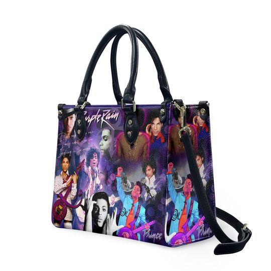 Discover Priince Purple Leather Handbag