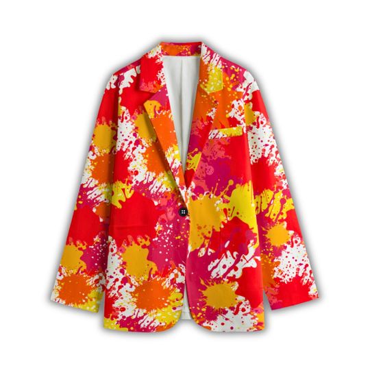 Discover Fiery Paint Splatters Blazer