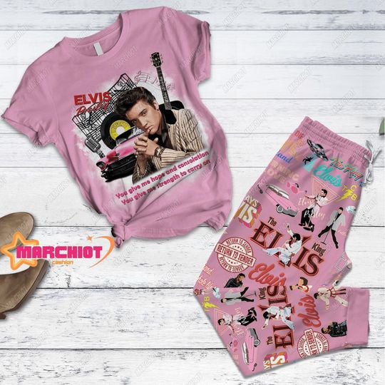 Discover Elvis Presley Pajama Set for Women with Shirt and Pants