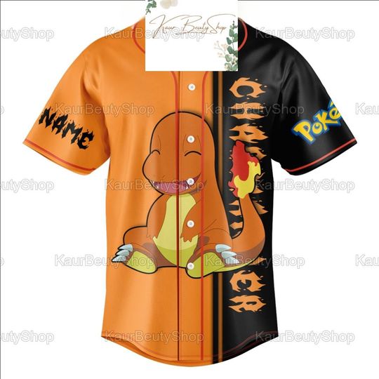 Discover Custom Charmander Baseball Jersey