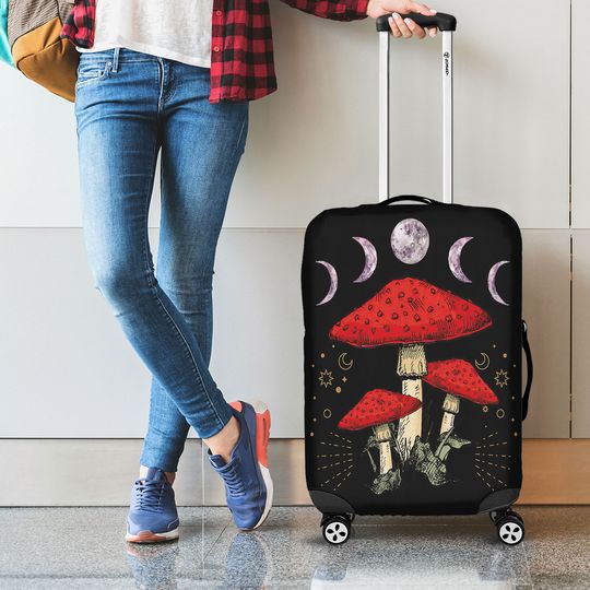 Discover Mushroom Moon Carry On Luggage Suitcase
