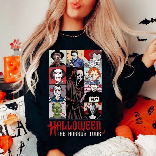 Discover The Horror Tour Sweatshirt, Halloween Cosplay Sweatshirt