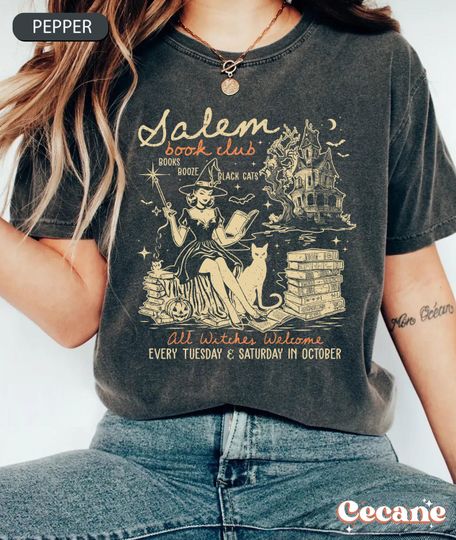 Discover Salem Book Club Shirt, Bookish Halloween Shirt, Spooky Reader Shirt, Funny Book Lover