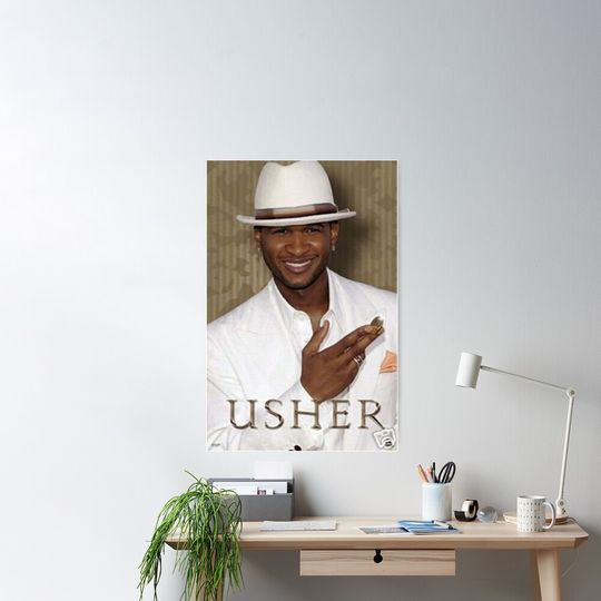 Discover Man in White Usher Poster, Gifts for Fan, Usher Tour Merch
