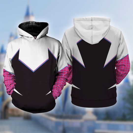 Discover Spider Gwen Stacy Cosplay Outfit, Ghost-Spider Cosplay Costume 3D Hoodie