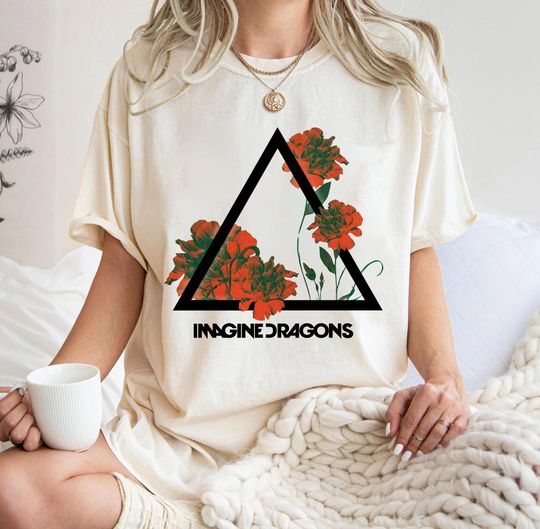 Discover Vintage Floral Imagine Dragons Shirt, Imagine Dragons 2024 Concert Shirt