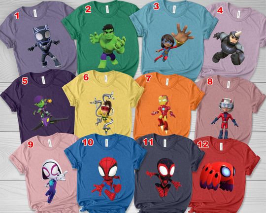 Discover Custom Spidey And His Amazing Friends T-shirt, Personalized Spidey Family Costume Matching Shirt