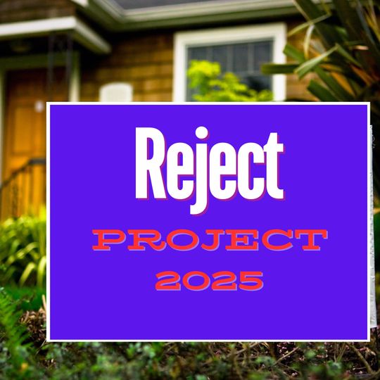 Discover Yard Sign, Elect Harris Reject Project 2025 Patriotic Lawn Sign, Protest Sign