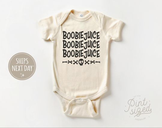 Discover BoobieJuice Halloween Onesie - Funny BeatleJuice Parody Halloween Bodysuit - Cute Natural Onesie