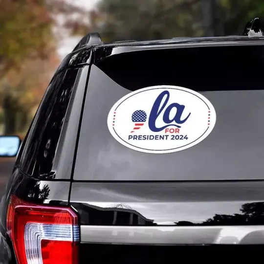 Discover Comma La For President Vote Blue Kamala Harris 2024 Election Decal