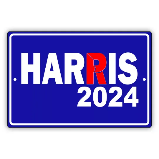 Discover Harris 2024 Vote for Harris US President Election Democratic Aluminum Metal Sign