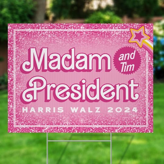 Discover Kamala Harris (and Tim!) - Yard Sign w/ H Stake - Harris 2024, Madame President