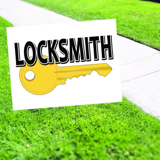 Discover Locksmith Yard Sign With Stake Outdoor Keys Service Locked Out Coroplast Sign