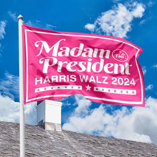 Discover Madam President Harris Walz 2024 House Flag