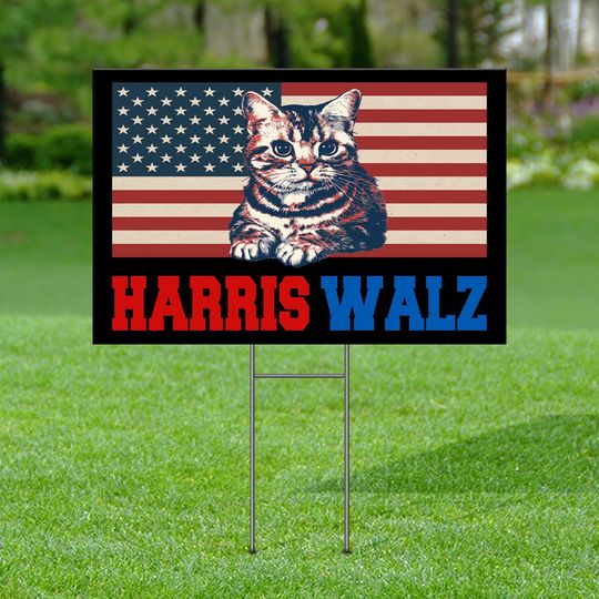 Discover Harris Walz 2024 Obviously Yard Sign, Save Democracy Yard Sign