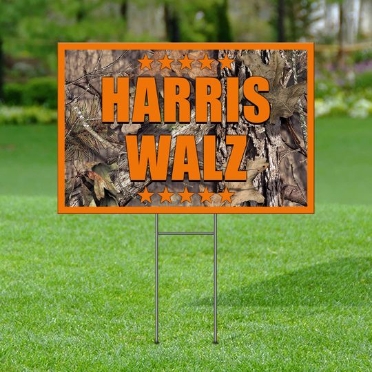 Discover Harris Walz Camo Yard Sign, Camo Harris Walz 2024 Yard Sign