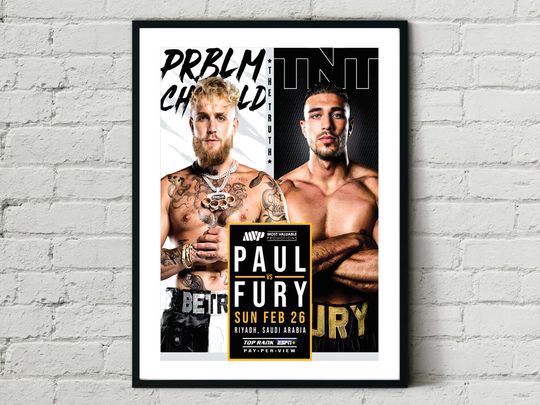 Discover Jake Paul vs. Tommy Fury - February 2023 Boxing Fight Poster
