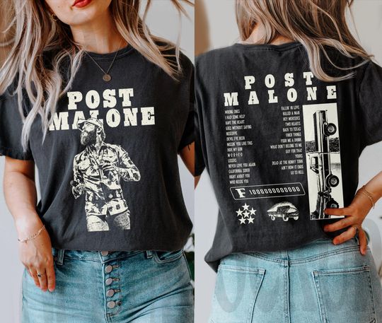Discover Vintage Y2k Post Malone Double Sided Shirt