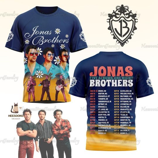 Discover Jonas Brothers Shirt, Jonas Brothers Concert 2024 TShirt, Albums One Night Tour Shirt, Music Tour 2024 Shirt