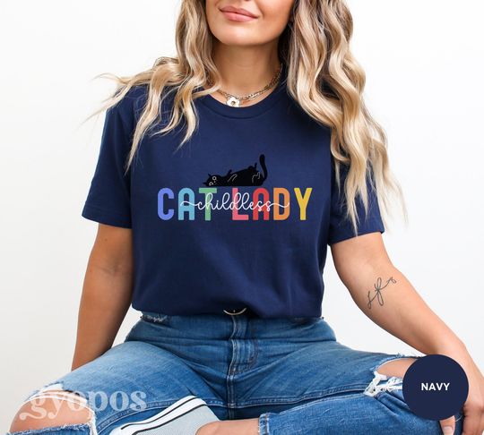 Discover Childless Cat Lady Shirt, Kamala Harris 2024 T Shirt