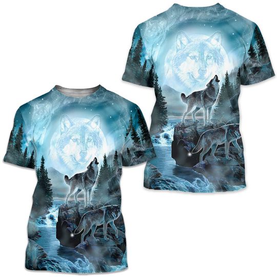 Discover Wolf 3D Print Wolves Animal T Shirt