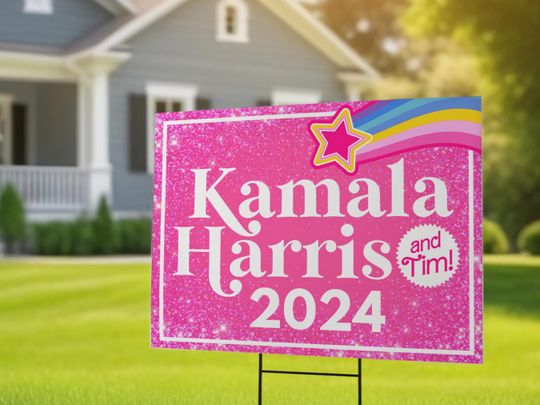 Discover Kamala Harris (and Tim!), Yard Sign, Harris 2024, Madam President, Yard Sign
