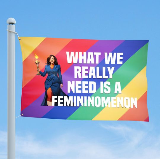 Discover Femininomenon House Flag, Funny Kamala Harris House Flag