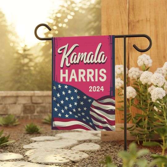 Discover Kamala Harris Garden Flag, Vintage Design with Pink Vibes Garden Flag