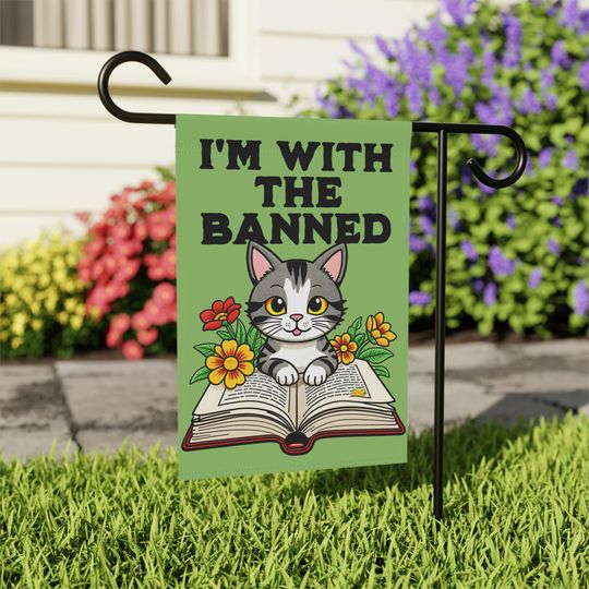 Discover I'm with the Banned Cat Garden Flag, Kamala Harris Walz Garden Flag