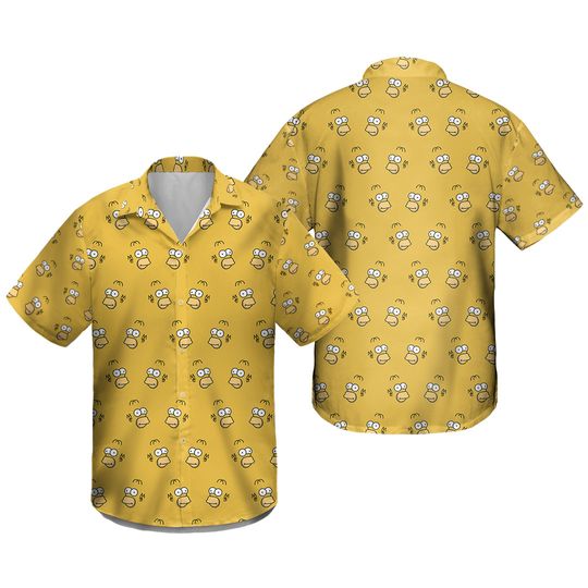 Discover Homer Simpson Funny Pattern Hawaiian Shir